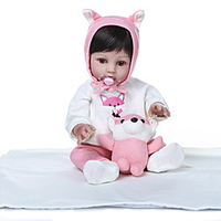 NPKCOLLECTION 20 Zoll Lebensechte Puppe Baby Baby Mädchen Niedlich Neues Design Künstliche Implantation Braune Augen Ganzkörper Silikon Silikon Silica Gel mit Kleidung und Accessoires für Lightinthebox