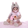 NPKCOLLECTION 20 Zoll Lebensechte Puppe Baby Mädchen Geschenk Handgefertigt Künstliche Implantation Braune Augen Ganzkörper Silikon Silica Gel Vinyl mit Kleidung und Accessoires für Geburtstags- und Lightinthebox