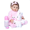 NPKCOLLECTION 20 Zoll Lebensechte Puppe Baby Mädchen Geschenk Handgefertigt Künstliche Implantation Braune Augen Ganzkörper Silikon Silikon Silica Gel mit Kleidung und Accessoires für Geburtstags Lightinthebox