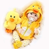 NPKCOLLECTION 22 Zoll Lebensechte Puppe Baby Neugeborenes Geschenk Künstliche Implantation Braune Augen Oxford Tuch Baumwolle Kleidung 3/4 Silikon-Gliedmaßen und Baumwolle gefüllt Körper mit Kleidung Lightinthebox