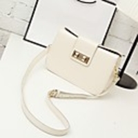 NPSJ Frauen Elegante weiße Metallschnalle Leder Tragbare Nachricht Bag 04-12