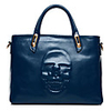 NPSJ Frauen-Punk Marineblau Gesicht Muster Leder Tragbare Tote 04-22
