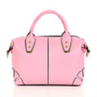 NPSJ Frauen Sweet Pink Rivet Leder Tragbare Tote 04-21