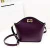 NPSJ Frauen Vintage-Lila Metall Schnalle Leder Ultra-Large-Capacity-Schultertaschen 04-13