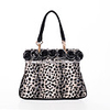 NPSJ Frauen Wunderschöne Bildschirmfarbe Leopard-Druck Cony Haar Tote 04-14