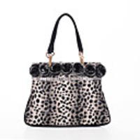NPSJ Frauen Wunderschöne Bildschirmfarbe Leopard-Druck Cony Haar Tote 04-14