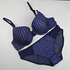 NSF Blauer Hintergrund weiße Tupfen-BH-Set
