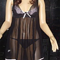 NSF Transparent Schwarz Sexy Nachthemd