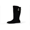 Nubuk-Leder-Leopard-Druck Boots Wohnung Heel Stiefel