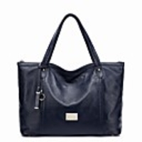 NUCELLE Damen Blue Weichleder Hobo Bag