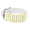 Puddin Choker High Neck weißer Gürtel Buchstabe Gold Halskette Kragen verstellbare Mode für Frauen Mädchen Erwachsene Kinder Prime Lightinthebox
