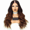 Remy Menschenhaar Perücke Lang Große Wellen U Teil Mehrfarbig Gefärbte Haarspitzen (Ombré Hair) Afro-amerikanische Perücke U-Teil Brasilianisches Haar Damen Schwarz / Mittelbraun 20 CM 25 CM 30 CM Lightinthebox