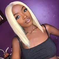 Remy Menschenhaar Spitzenfront Perücke Bob Bubikopf Stil Brasilianisches Haar Glatt Blond Perücke 150% Haardichte Beste Qualität Dick Bob-Frisur mit Mittelscheitel Damen Mittlerer Länge Echthaar Lightinthebox