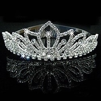 Süß Aleación Kronen-Tiaras mit Acryldiamant / Kristall / Strass / Ausgehöhlt 1 Stück Hochzeit / Besondere Anlässe / Valentinstag Kopfschmuck / Damen / Mädchen / Elfenbein / Rund / Silber Lightinthebox