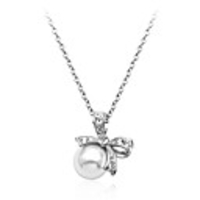 Österreichische Diamant Bogen Perle Anhänger Halskette