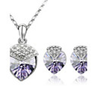 Österreichischen Kristall Strawberry Form Ohrringe Halskette