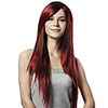 Synthetische Perücken Glatt Gerade Mit Pony Perücke Glänzend Rot Braun Synthetische Haare 22 Zoll Damen Rot Braun hairjoy