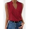 Tanktop Damen Elegant Mode Basic Ärmellos Ärmellos Normal Oberteile V-Ausschnitt Casual Rot