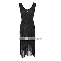 Tanzbekleidung Kleid Quaste Kristalle / Strass Pailetten Damen Leistung Polyester Lightinthebox