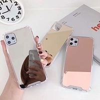 Telefon Hülle Handyhüllen Für Apple Rückseite iPhone 12 Pro Max 11 SE 2020 X XR XS Max 8 7 6 Stoßresistent Beschichtung Spiegel Solide Glänzender Schein Acryl Lightinthebox