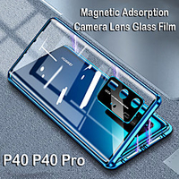 Telefon Hülle Handyhüllen Für Huawei Ganzkörper-Gehäuse HUAWEI P40 HUAWEI P40 Pro Transparent Beidseitig Kameraobjektivschutz Solide Gehärtetes Glas Metall Lightinthebox