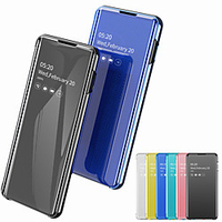Telefon Hülle Handyhüllen Für Huawei Ganzkörper-Gehäuse Ledertasche Klappetui Huawei P30 Huawei P30 Pro Huawei P30 Lite Beschichtung Spiegel Flipbare Hülle Volltonfarbe PU-Leder PC Lightinthebox