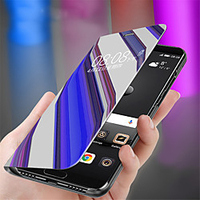 Telefon Hülle Handyhüllen Für Huawei Ganzkörper-Gehäuse Ledertasche Klappetui HUAWEI P40 HUAWEI P40 Pro Mate 30 Pro Spiegel Flipbare Hülle Volltonfarbe PU-Leder PC Lightinthebox