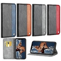 Telefon Hülle Handyhüllen Für Huawei Ganzkörper-Gehäuse Ledertasche Klappetui Huawei Y6 (2018) Huawei Y6 (2019) Huawei Y5 (2018) Kreditkartenfächer mit Halterung Flipbare Hülle Volltonfarbe Hart Lightinthebox
