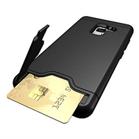 Telefon Hülle Handyhüllen Für Samsung Galaxy Rückseite A5(2018) A3 A5 A7 (2017) A8 2018 A8 2018 A7 Kreditkartenfächer Stoßresistent mit Halterung Volltonfarbe Hart PC Lightinthebox
