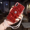 Telefon Hülle Handyhüllen Für Samsung Galaxy Rückseite S20 Plus S20 Ultra S20 S9 S9 Plus S8 Plus S8 S8 Edge S7 Kante S7 Strass mit Halterung Glänzender Schein Hart Acryl Lightinthebox