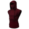 Trainings-Trägershirts mit Kapuze für Herren,  reine Farbe,  ärmellose Kurzarm-Fitness-Hoodies,  T-Shirts (xl.wine),  lässige Sportbekleidung,  Kordelzug-Hoodies,  Oberteile Lightinthebox