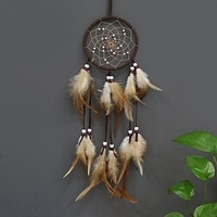 Traumfänger Blumenmuster handgemachtes Geschenk mit Farbverlauf Feder und Perlen Wandbehang Dekor Kunst indischen Stil 5511 cm Lightinthebox