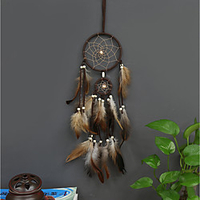 Traumfänger handgemachtes Geschenk mit kleinem Kreis Farbverlauf Feder und Perlen Wandbehang Dekor Kunst indischen Stil 5511 cm Lightinthebox