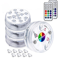 Unterwasser-LED-Leuchten mit Fernbedienung wasserdichte Poolbeleuchtung für Pools mit Magneten Saugnäpfe farbwechselnde Unterwasserbeleuchtung für Teiche batteriebetrieben 1-2-4 Packungen Lightinthebox