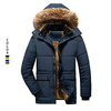warme Herren Fleecejacke abnehmbarer Kunstpelz Kapuzenparka dicker Reißverschlussmantel Windjacke Wintermantel Outdoor winddicht leichte Oberbekleidung Top Skifahren Ski Snowboard Angeln braun navy Lightinthebox