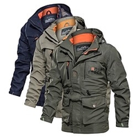 Wasserdichte Herren Wanderjacke Militärische Taktische Jacke Lässige Leichte Kapuzen Cargo Mantel Windjacke Outdoor Warme Winddichte Jacke Top Camping Jagd Angeln Armee Grün Blau Khaki Lightinthebox