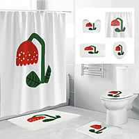 wasserdichter Stoff Duschvorhang Badezimmerdekoration und moderne und geometrische und florale / botanische Lightinthebox