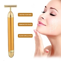 wasserdichtes goldenes Gesichtsmassagegerät Abnehmen elektrischer Beauty Stick Gesichtsmassage Roller Vibrator direkte Lieferung Lightinthebox