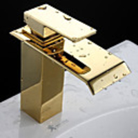 Wasserfall Centerset Waschbecken Wasserhahn (ti-PVD-Finish)