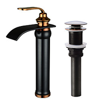 Wasserhahn-Set - Wasserfall Ölgeriebene Bronze Mittellage Einhand Ein LochBath Taps Lightinthebox