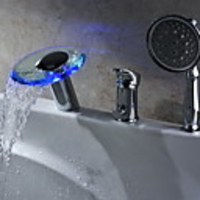 Wasserkraft führte Wasserfall zwei Griffe Glaswanne Wasserhahn mit Handbrause