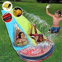 Wasserrutsche Wasserrutsche für Kinder Erwachsene 15ft Rennstrecken und Planschbecken im Freien Wasserspielzeug bunte Rutschbahn spielen mit Plash Sprinkler Garten Hinterhof Riesenrennwasserrutsche Lightinthebox