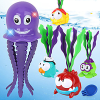 Wasserspielzeug Badewanne Poolspielzeug Wasserspiel-Sets Badespielzeug Meerestier ABS Beleuchtung Schwimmend Blau Badewanne Kinder Sommer für Kleinkinder,  Badegeschenk für Kinder Kleinkinder Lightinthebox