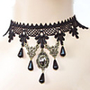 Wassertropfen Muster Black Lace Gothic Lolita Halskette