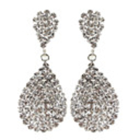 Water Drop Dangly Strass Voll-Jeweled Ohrringe