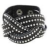 Wave Shape Rivet Leather Bracelet