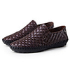 Wayaly Europäischen britischen Weaving Business Casual Peas Schuhe (Schwarz,  Braun)