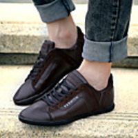 Wayaly koreanische beiläufige britische Leder-Schuhe (Braun,  Blau,  Schwarz)