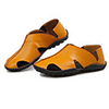 Wayaly koreanische beiläufige lederne Strand Sandalen (Schwarz,  Orange,  Blau)