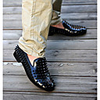 Wayaly koreanischen britischen Freizeit Atmungsaktives Leopard Nieten-Schuhe (schwarz,  Leopard)